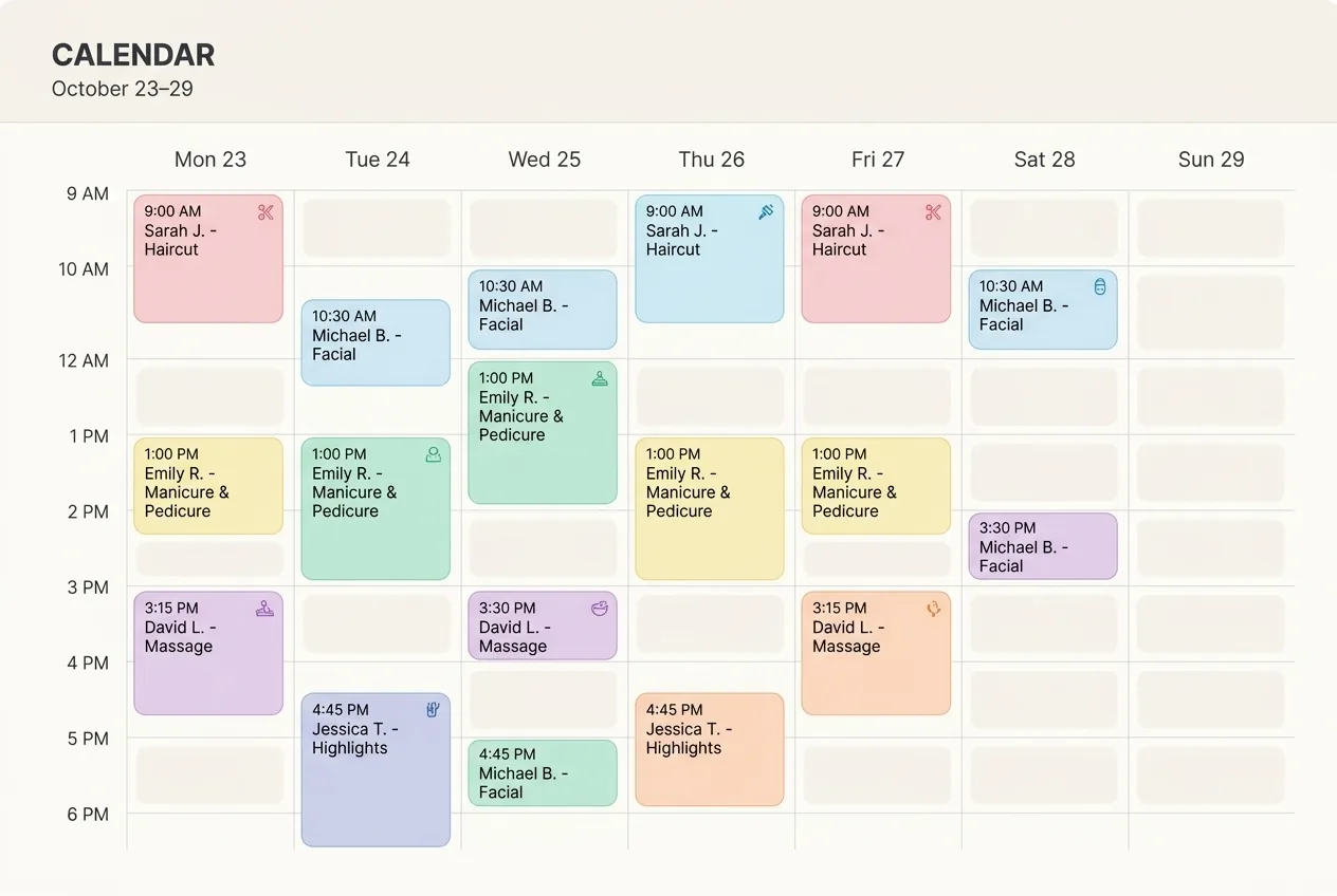 Weeklify! POS — calendar tour